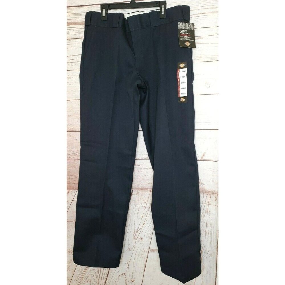 Dickies Original Fit Women’s Mid-Rise Blue Pants – Wrinkle-Resistant 8 Regular